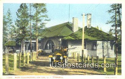 West Yellowstone Station, UP Terminal - Misc, Wyoming WY Postcard