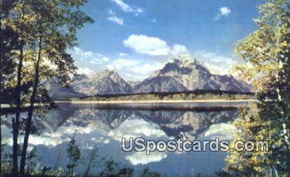 Jackson lake - Teton Range, Wyoming WY Postcard