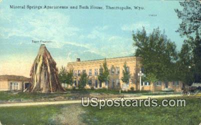 Mineral Springs Apartments & Bath House - Thermopolis, Wyoming WY Postcard