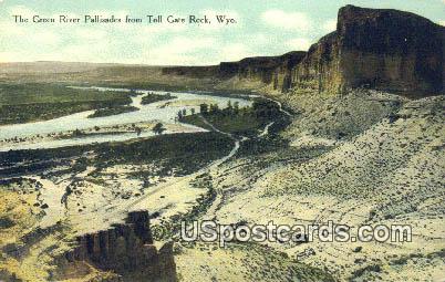 Green River Palisades - Toll Gate Rock, Wyoming WY Postcard