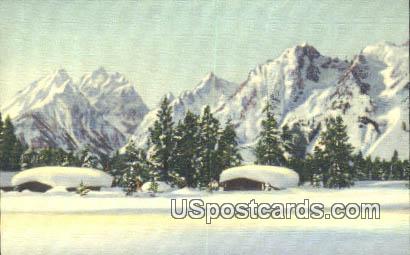 Teton Mountains, WY Postcard       ;      Teton Mountains, Wyoming