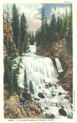 Kepler Cascade - Firehole River, Wyoming WY Postcard