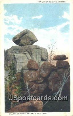Balanced Rock, Union Pacific System - Sherman Hill, Wyoming WY Postcard