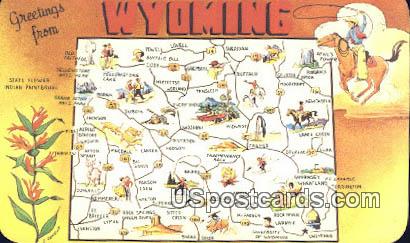 Greetings from, Wyoming Postcard      ;      Greetings from, WY