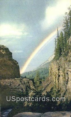Rainbow, Golden Gate Canyon - Yellowstone Park, Wyoming WY Postcard