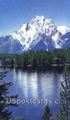 Mount Moran - Jackson Lake, Wyoming WY Postcard
