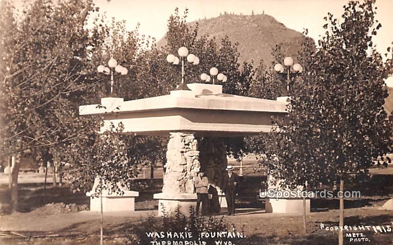 Washakie Fountain - Thermopolis, Wyoming WY Postcard