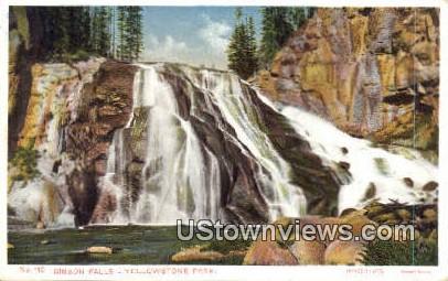 Gibbon Falls - Yellowstone National Park, Wyoming WY Postcard