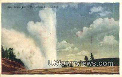 Grand Geyser - Yellowstone National Park, Wyoming WY Postcard
