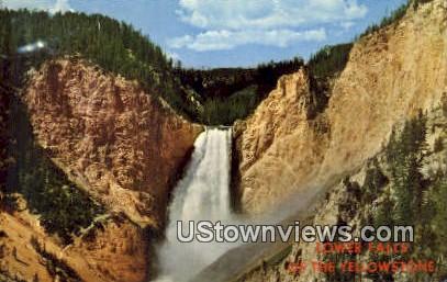 Lower Falls - Yellowstone National Park, Wyoming WY Postcard