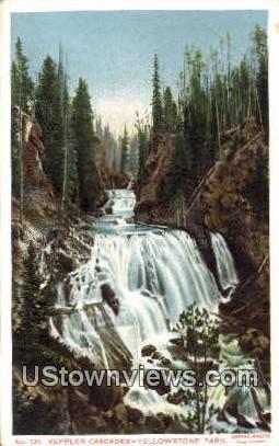 Keppler Cascades - Yellowstone National Park, Wyoming WY Postcard