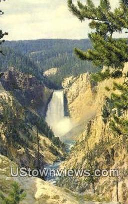 Lower Falls & Grand Canyon - Yellowstone National Park, Wyoming WY Postcard