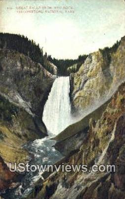 Great Falls, Red Rock - Yellowstone National Park, Wyoming WY Postcard